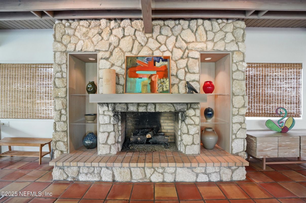 Fireplace, Interior, Stone Walls