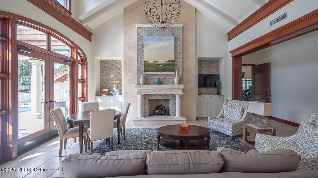 Dining room, Fireplace, Interior, Living room