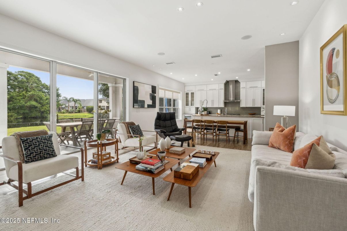 Dining room, Interior, Kitchen, Living room, Recessed Lighting, Stainless Steel Appliances