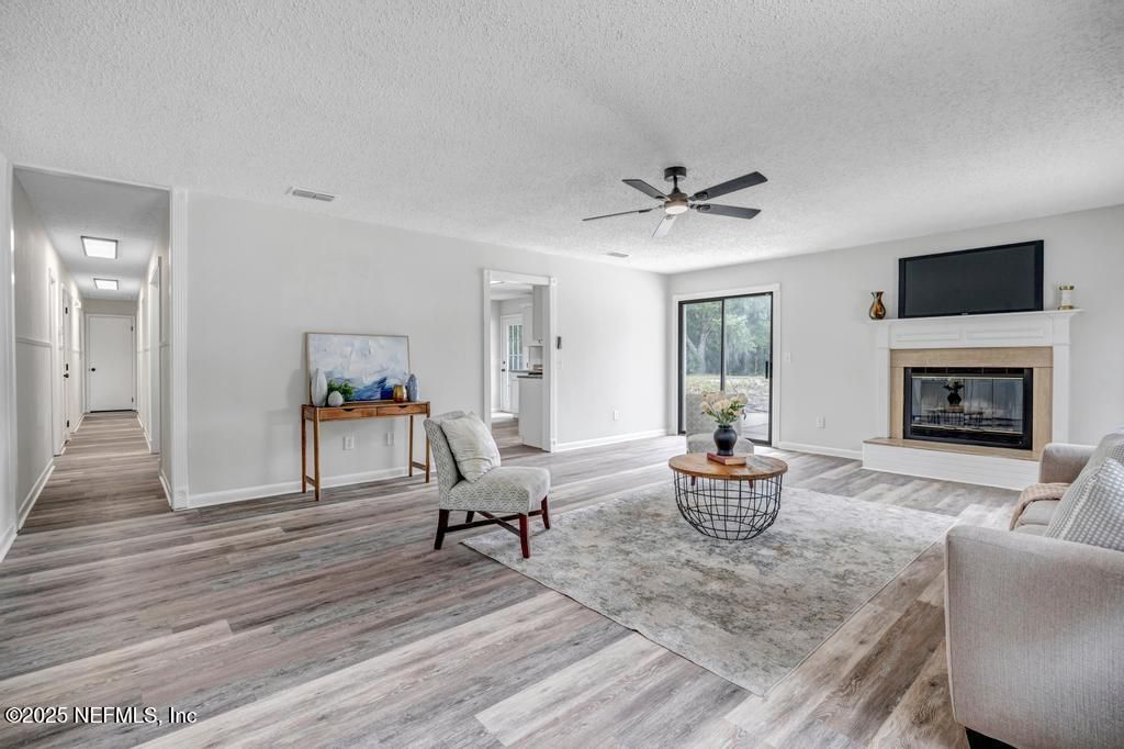 Fireplace, Interior, Wood Texture Flooring