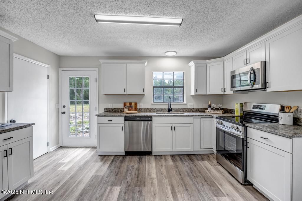 Interior, Kitchen, Stainless Steel Appliances, Wood Texture Flooring