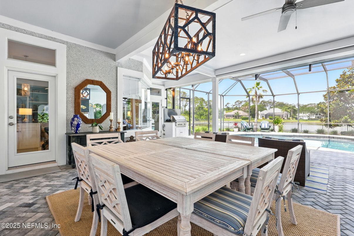 Dining room, Glass Ceilings, Interior, Pool, Recessed Lighting, Sun Room