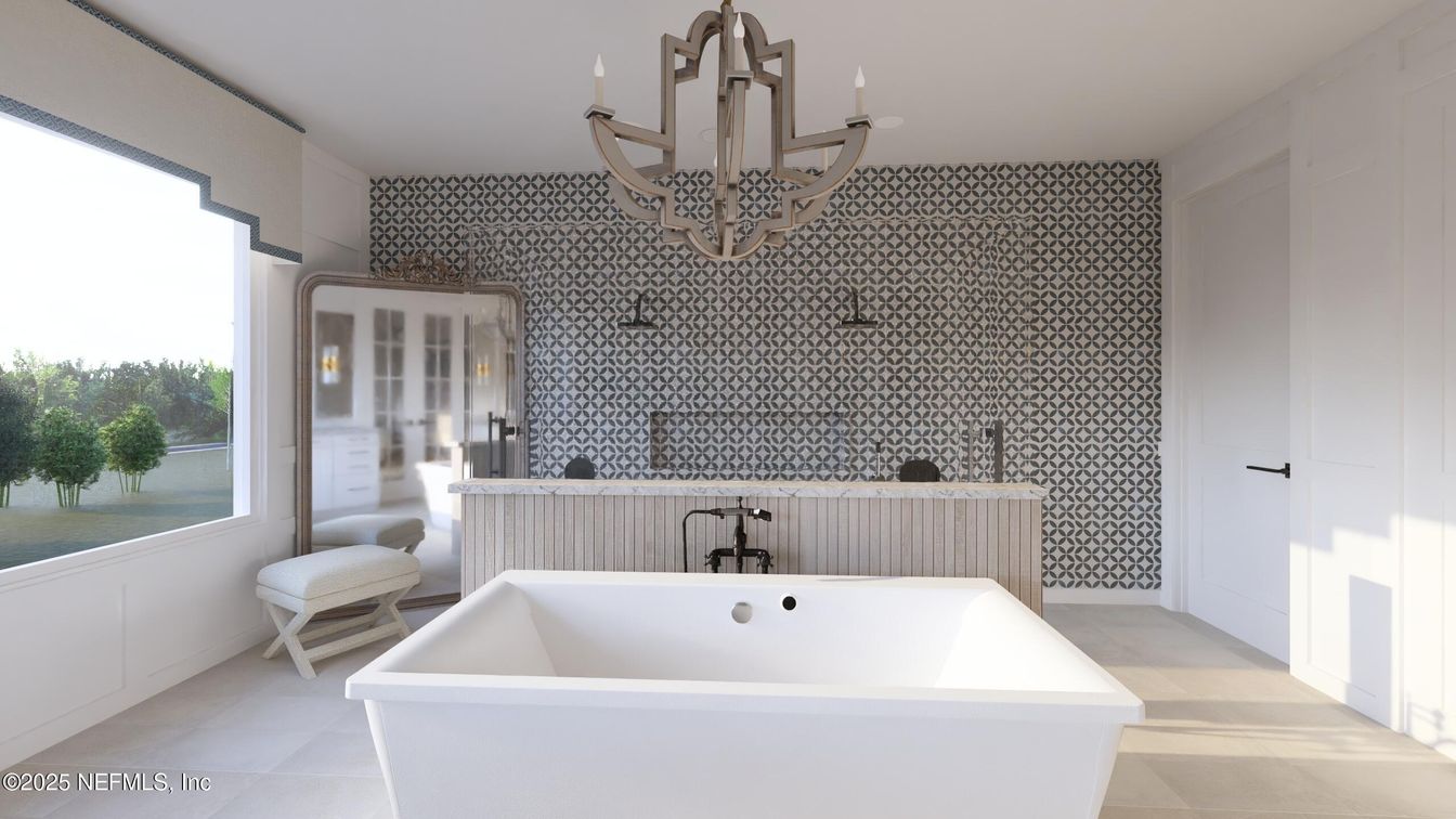Bathroom, Chandelier, Free Standing Baths, Interior
