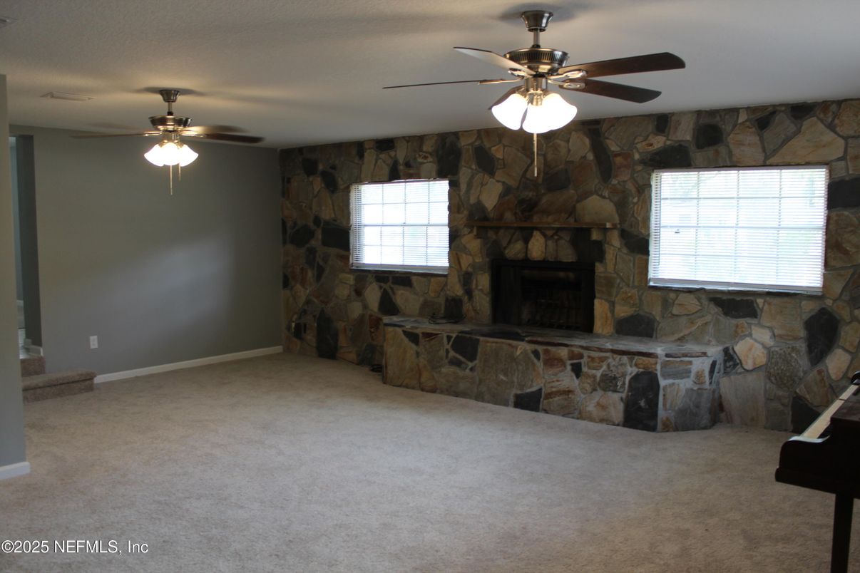 Empty room, Fireplace, Interior, Stone Walls