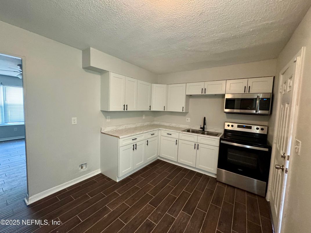 Interior, Kitchen, Stainless Steel Appliances, Wood Texture Flooring