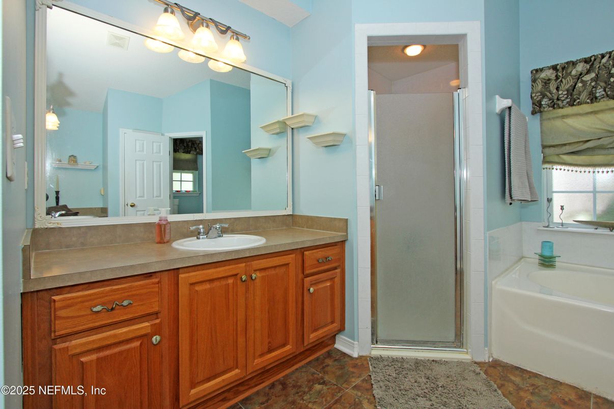 Bathroom, Dual Sink Vanities, Glass Shower, Interior
