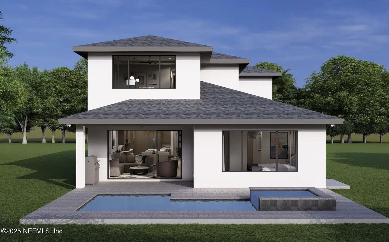 Exterior, Facade, Pool, Modern