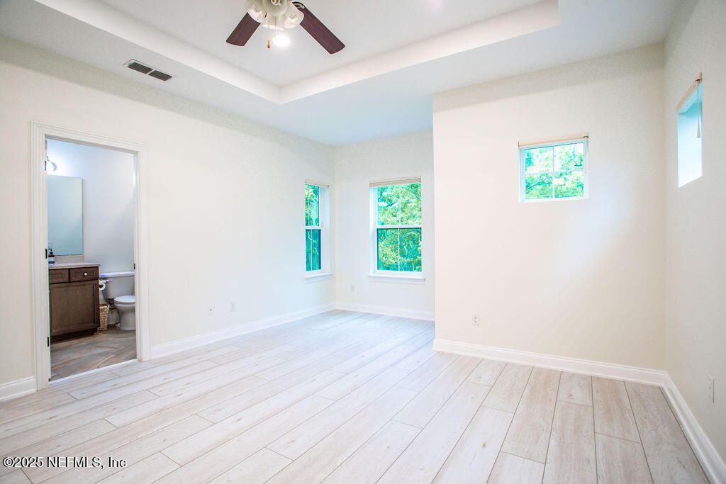 Bathroom, Empty room, Interior, Recessed Lighting, Wood Texture Flooring