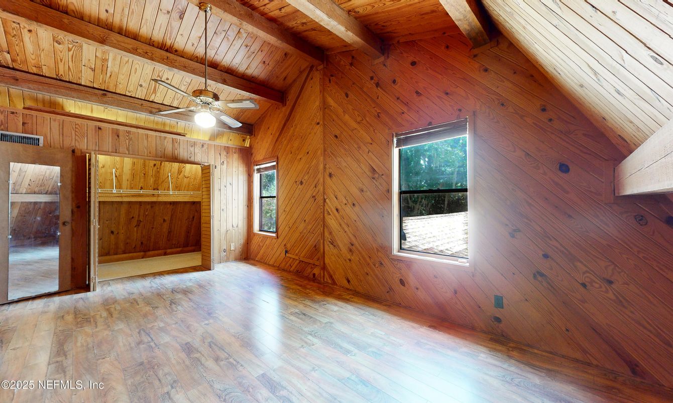 Empty room, Interior, Wooden Beams, Wooden Ceilings, Wood Texture Flooring, Wooden Walls