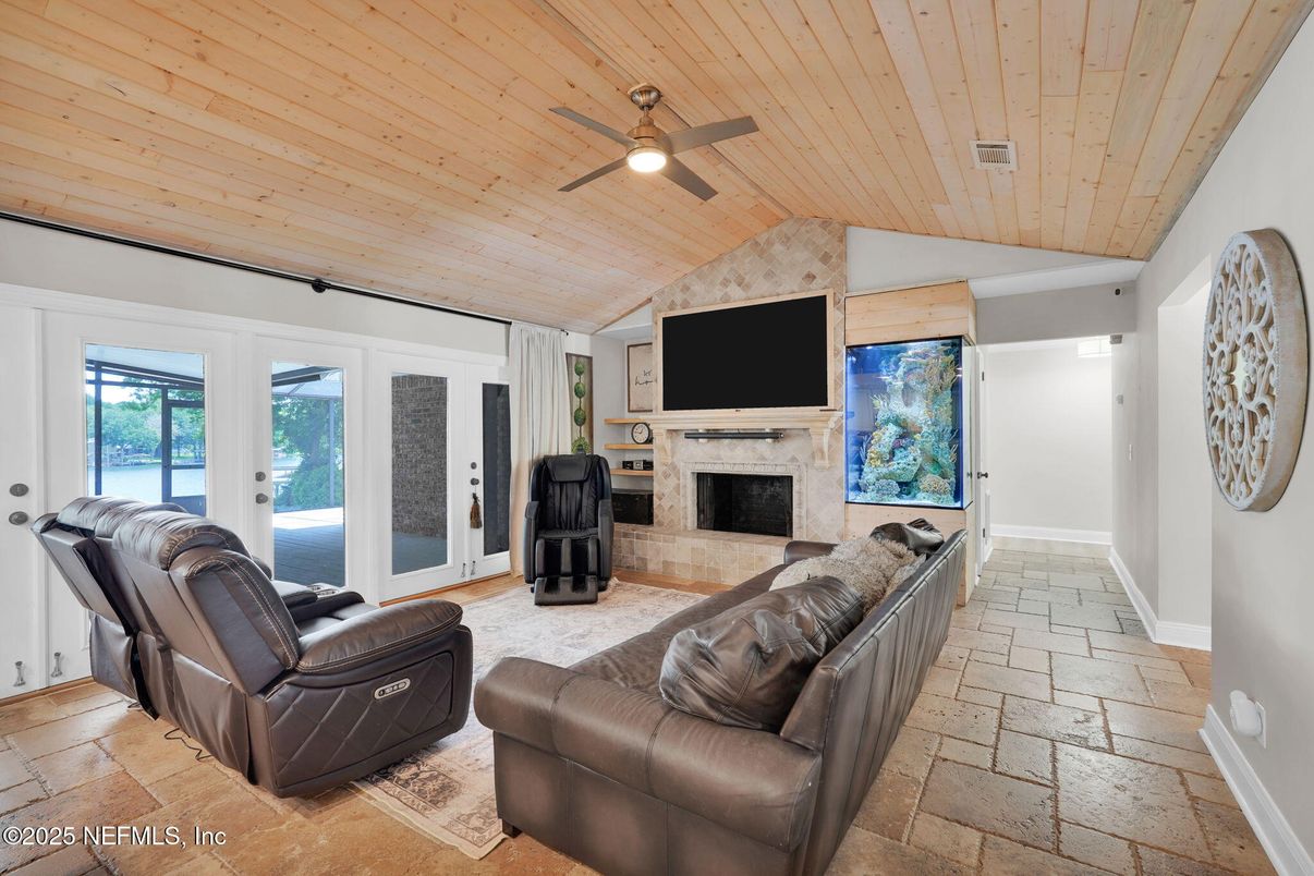 Fireplace, Interior, Living room, Wooden Ceilings