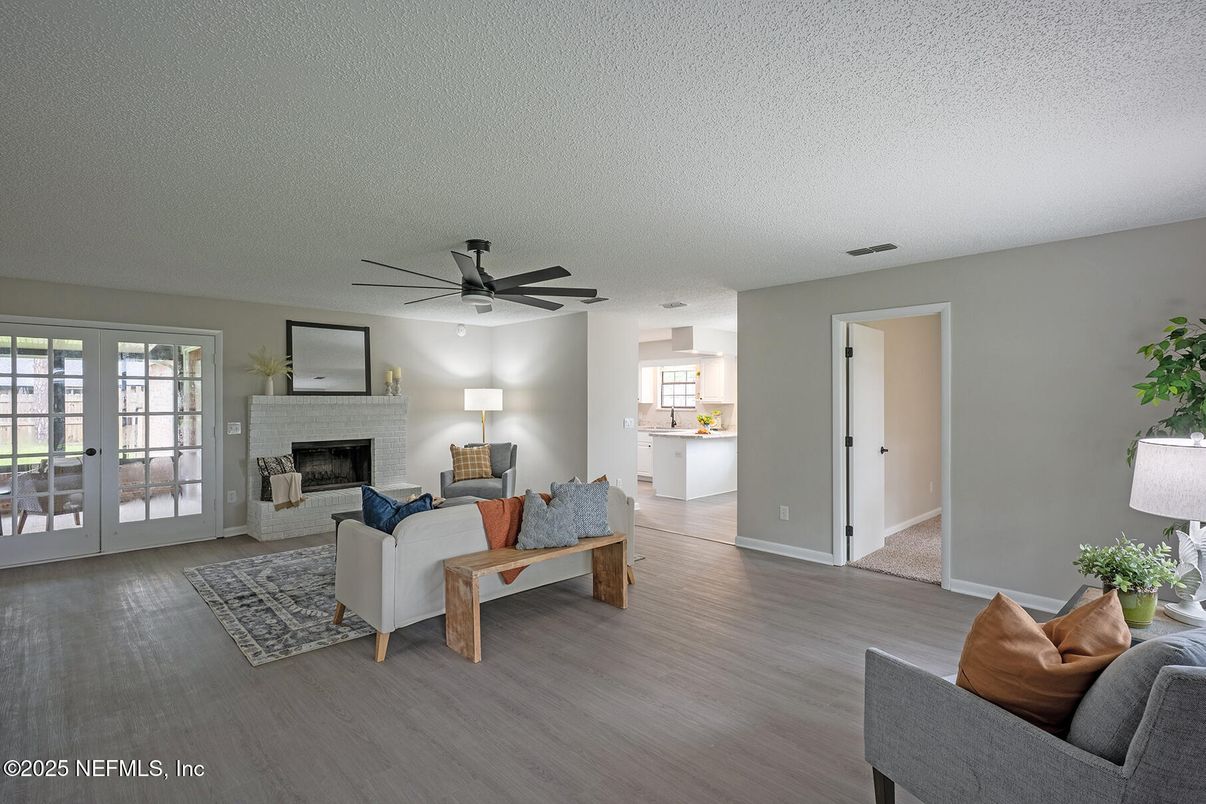 Fireplace, Interior, Living room, Wood Texture Flooring