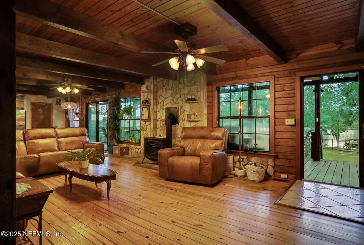 Fireplace, Interior, Living room, Stone Walls, Wooden Beams, Wooden Ceilings, Wood Texture Flooring, Wooden Walls
