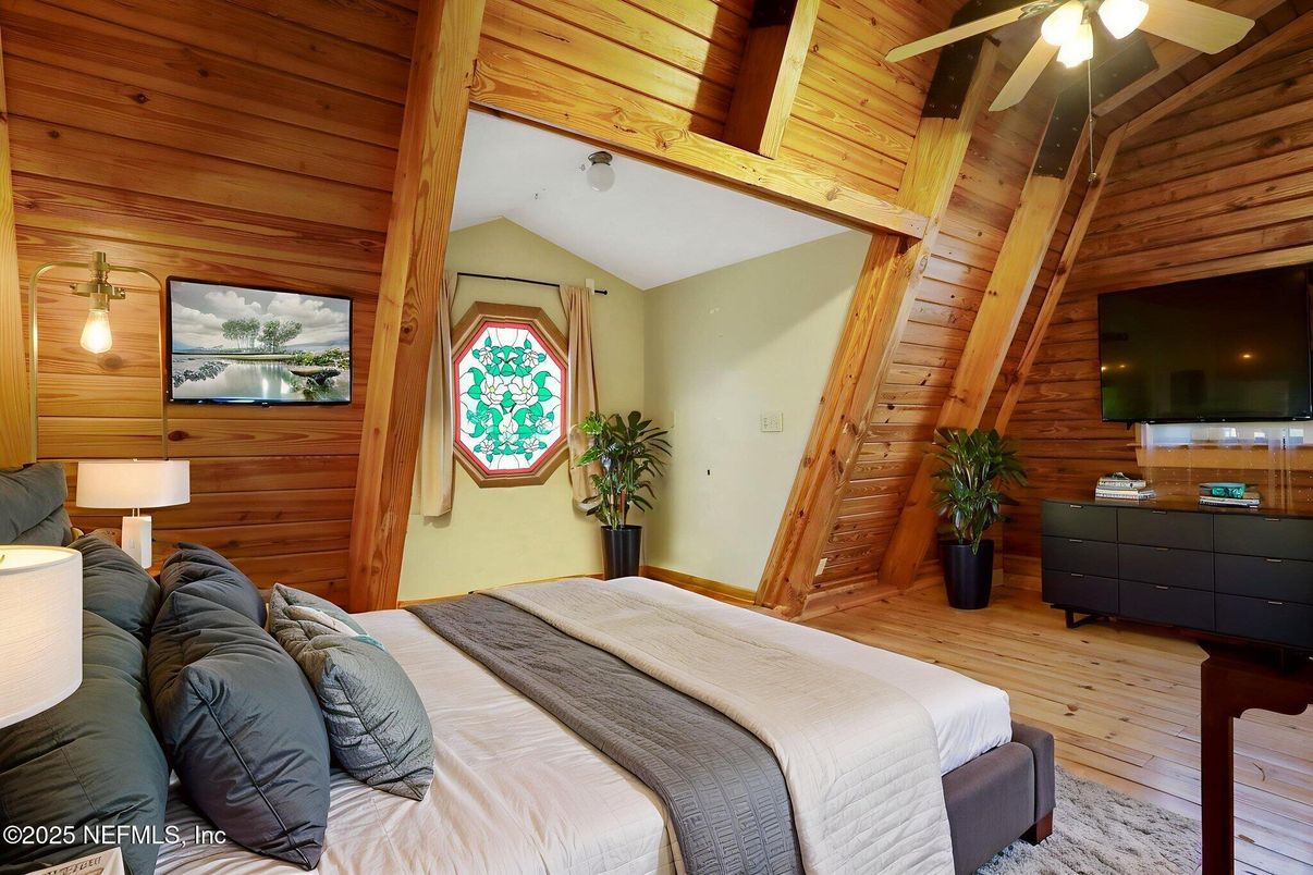 Bedroom, Interior, Wooden Ceilings, Wood Texture Flooring, Wooden Walls
