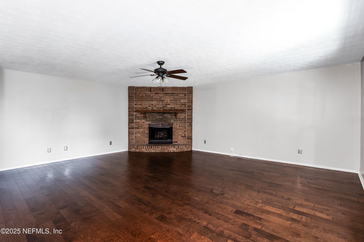 Empty room, Fireplace, Interior, Wood Texture Flooring