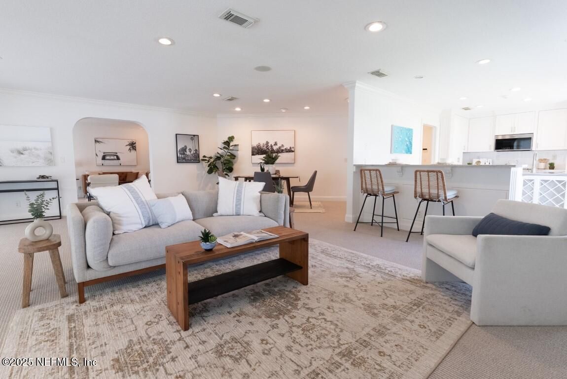 Dining room, Interior, Kitchen, Living room, Recessed Lighting