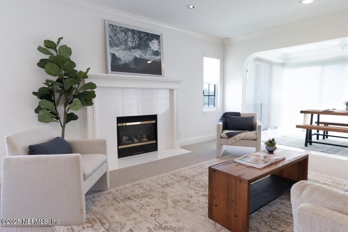 Fireplace, Interior, Living room, Recessed Lighting