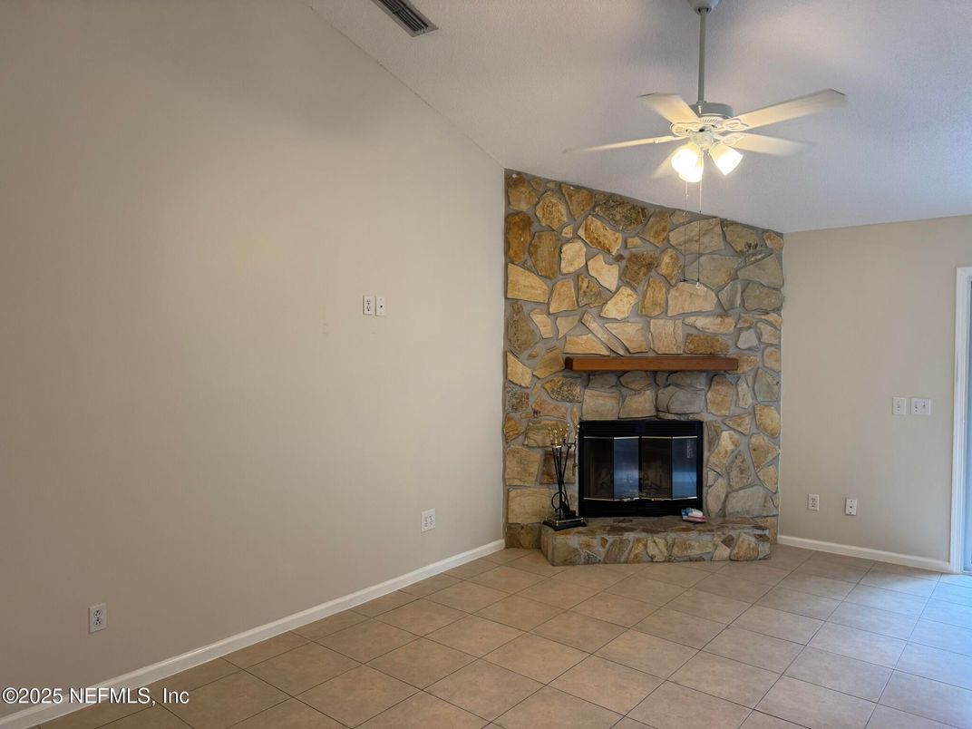 Empty room, Fireplace, Interior, Stone Walls