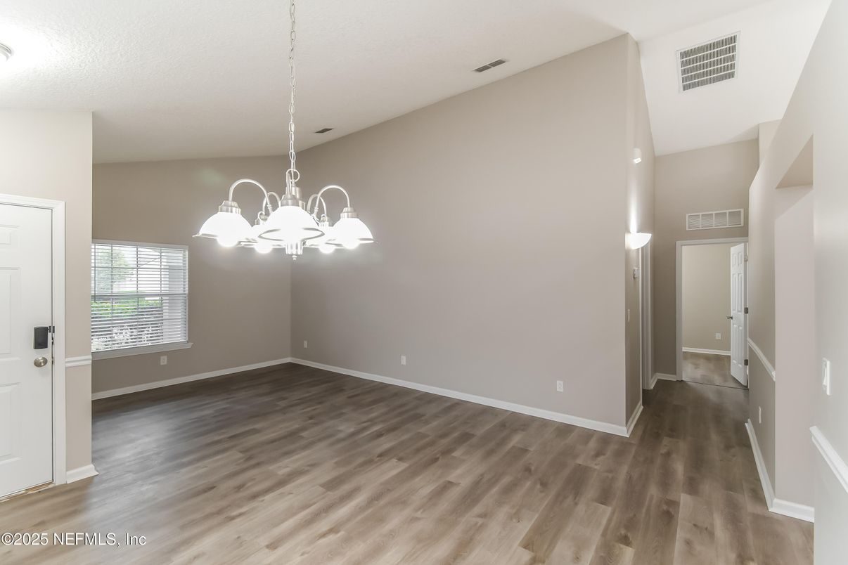 Chandelier, Empty room, Interior, Wood Texture Flooring