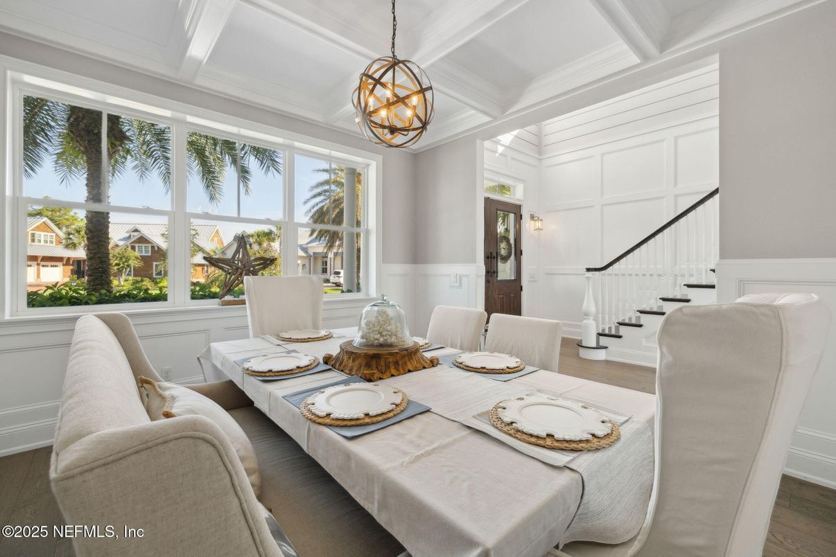 Chandelier, Dining room, Interior, Pendant Lights, Wood Texture Flooring