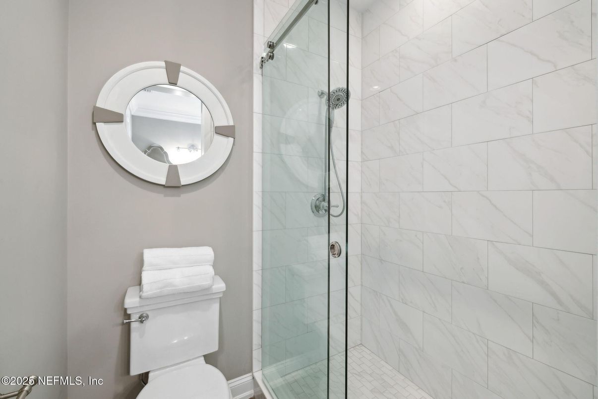 Bathroom, Glass Shower, Interior, Marble Walls