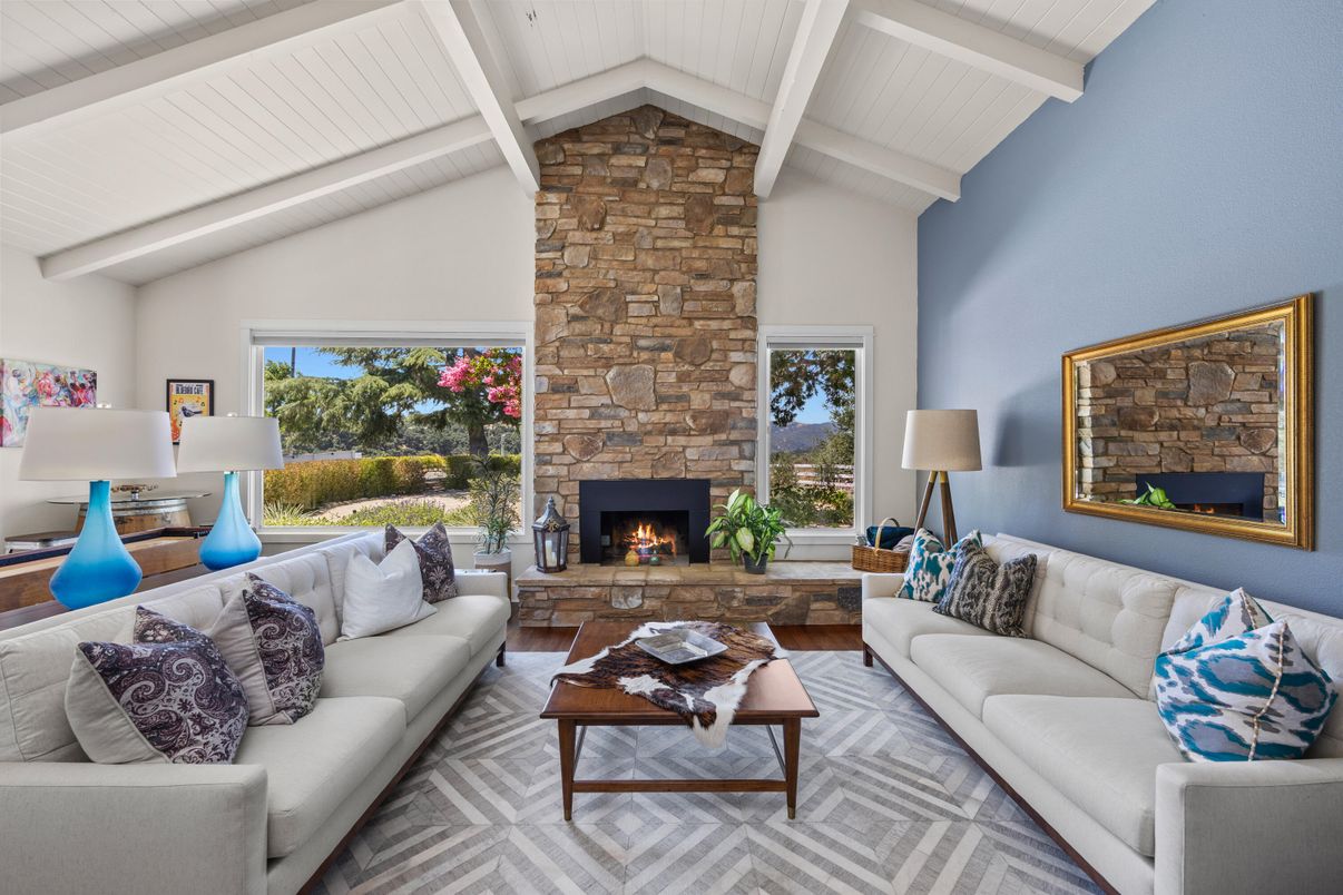 Fireplace, Interior, Living room, Stone Walls