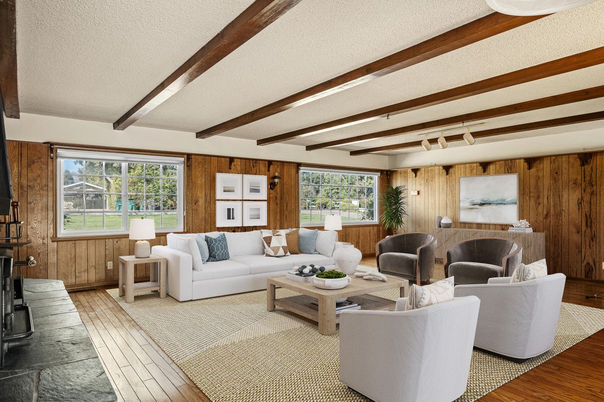 Fireplace, Interior, Living room, Wooden Beams, Wood Texture Flooring, Wooden Walls
