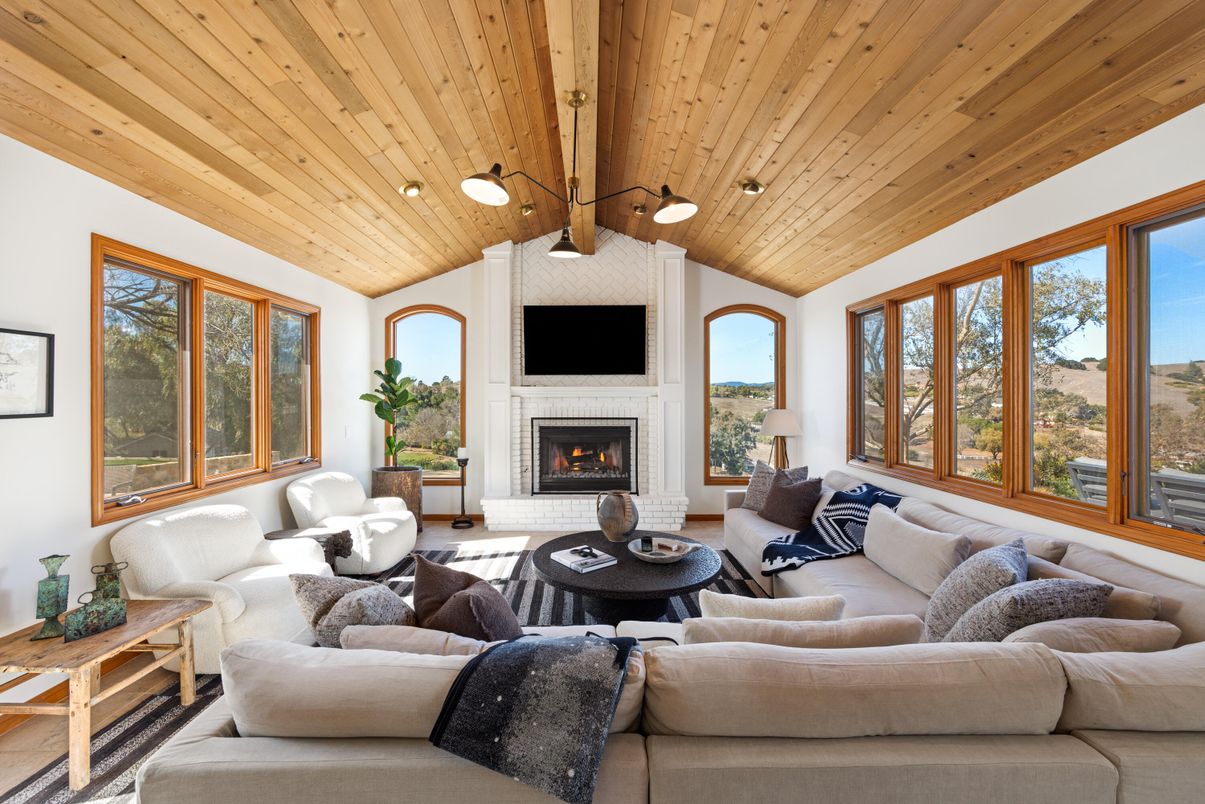 Fireplace, Interior, Living room, Wooden Ceilings