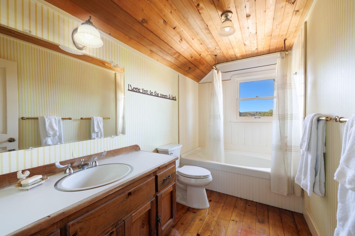 Bathroom, Interior, Wooden Ceilings, Wood Texture Flooring