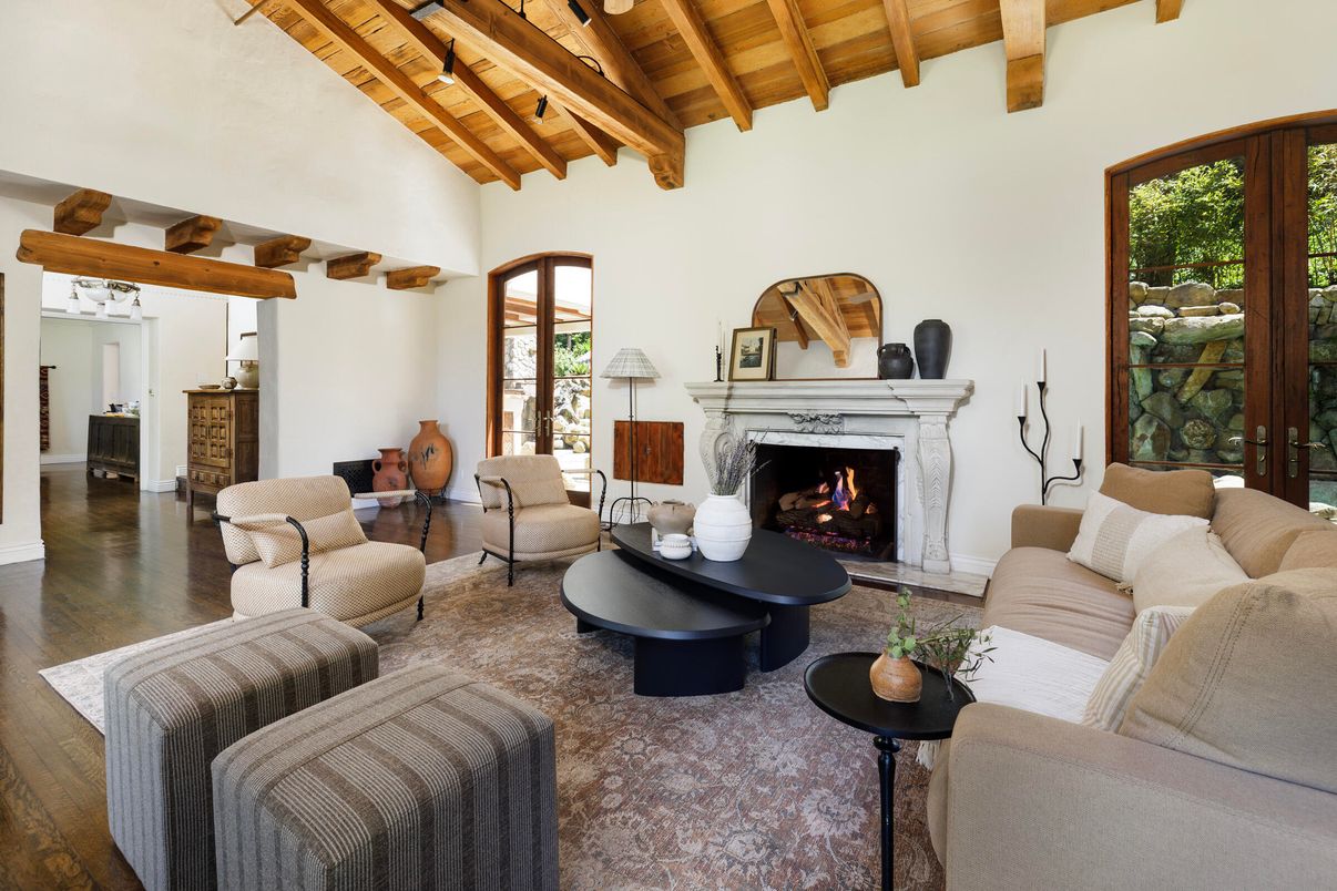 Fireplace, Interior, Living room, Wooden Beams, Wooden Ceilings, Wood Texture Flooring
