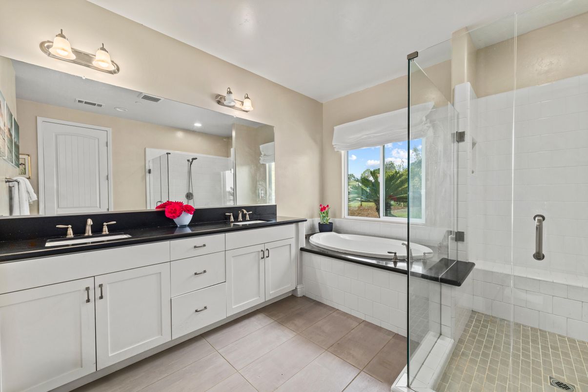 Bathroom, Dual Sink Vanities, Glass Shower, Interior