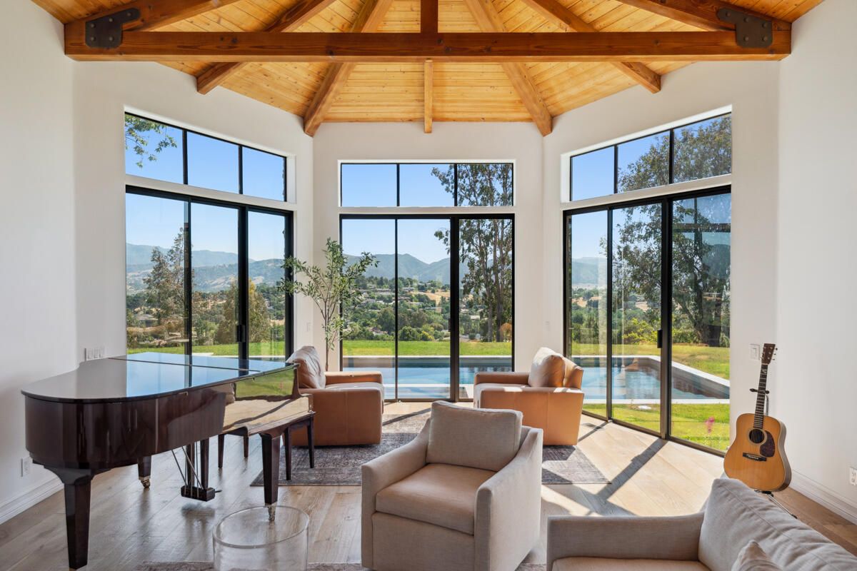 Interior, Living room, Piano, Wooden Beams, Wooden Ceilings, Wood Texture Flooring