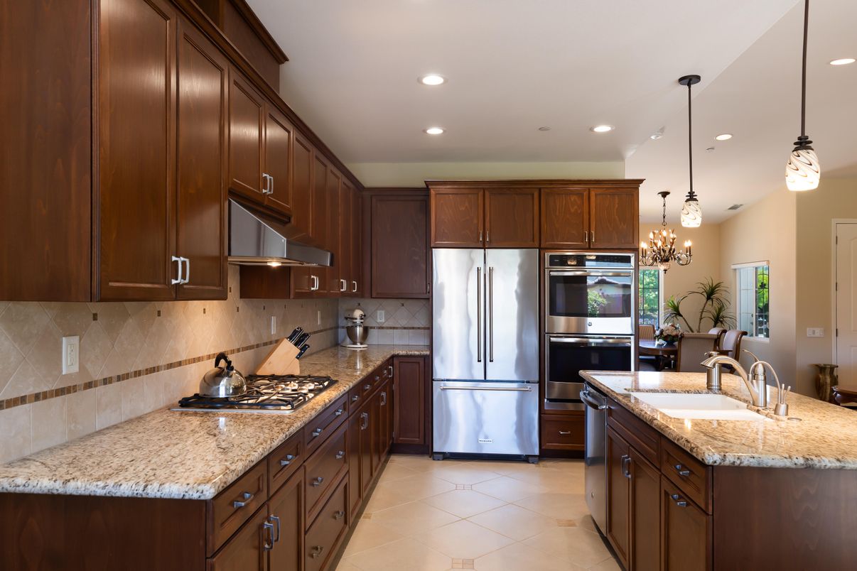 Chandelier, Interior, Kitchen, Pendant Lights, Recessed Lighting, Stainless Steel Appliances