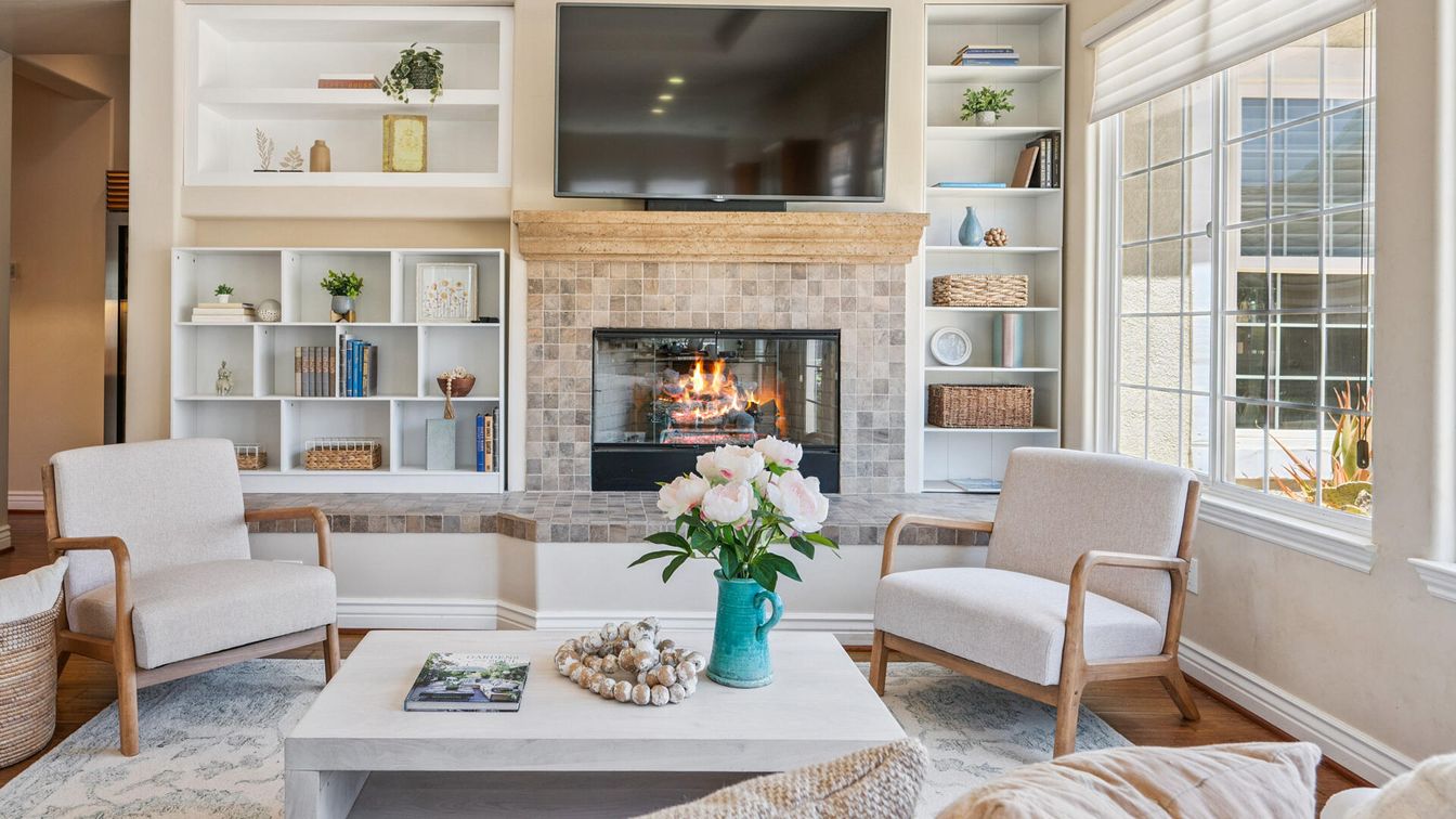Fireplace, Interior, Living room, Wood Texture Flooring