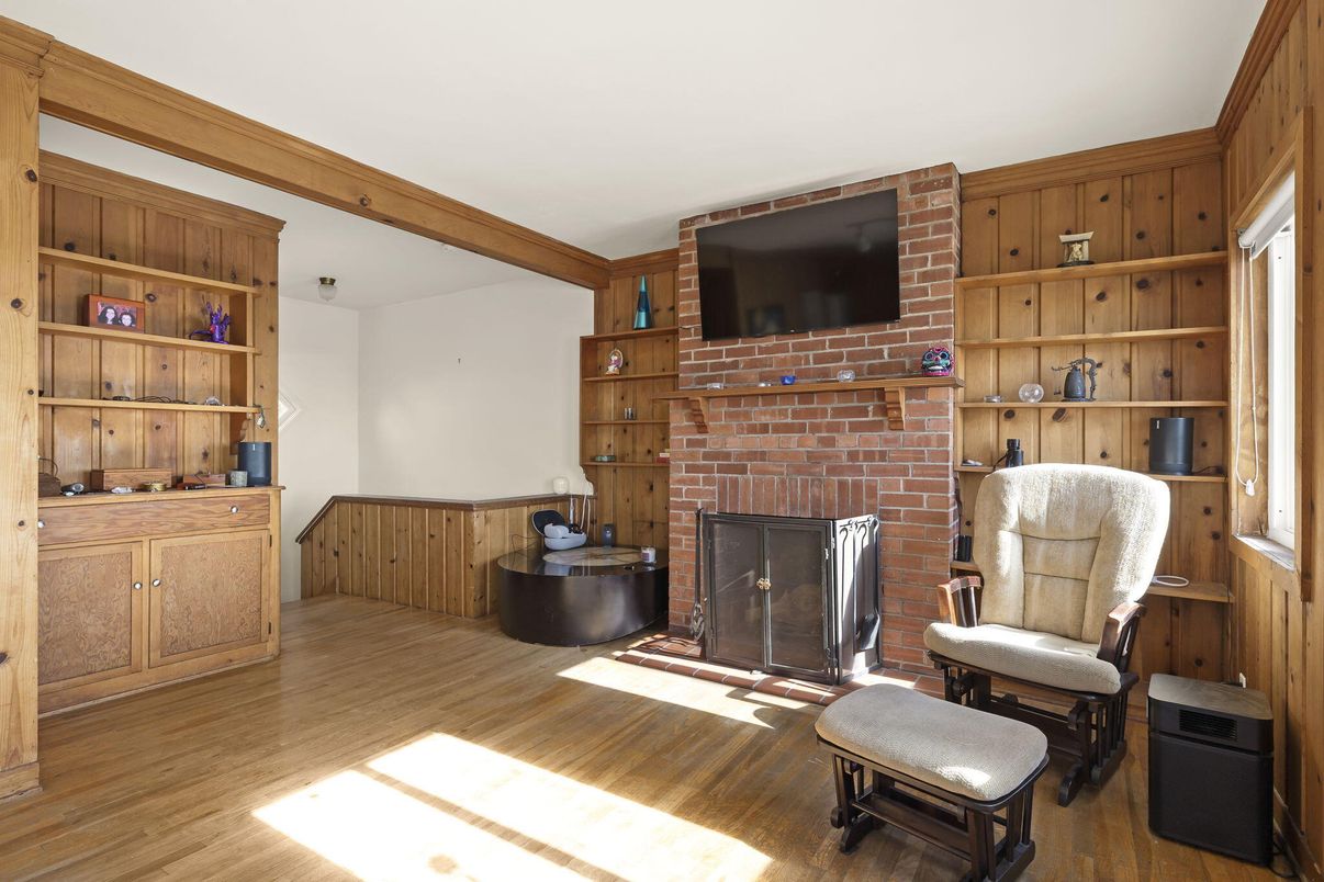 Fireplace, Interior, Wood Texture Flooring, Wooden Walls