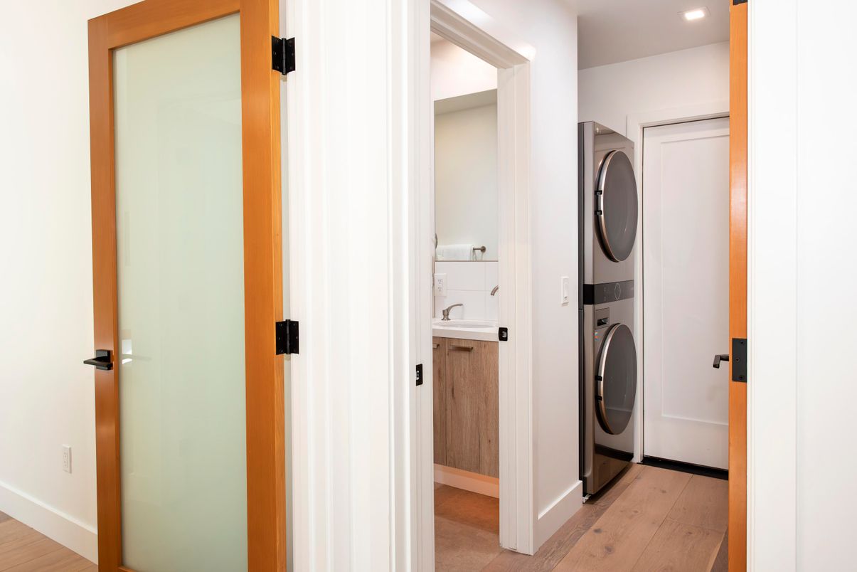 Interior, Recessed Lighting, Utility Closets, Washer, Wood Texture Flooring