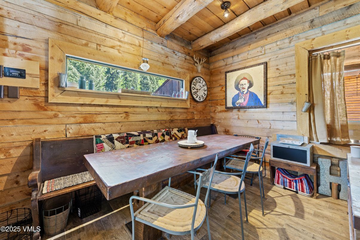 Dining room, Interior, Wooden Beams, Wooden Ceilings, Wood Texture Flooring, Wooden Walls