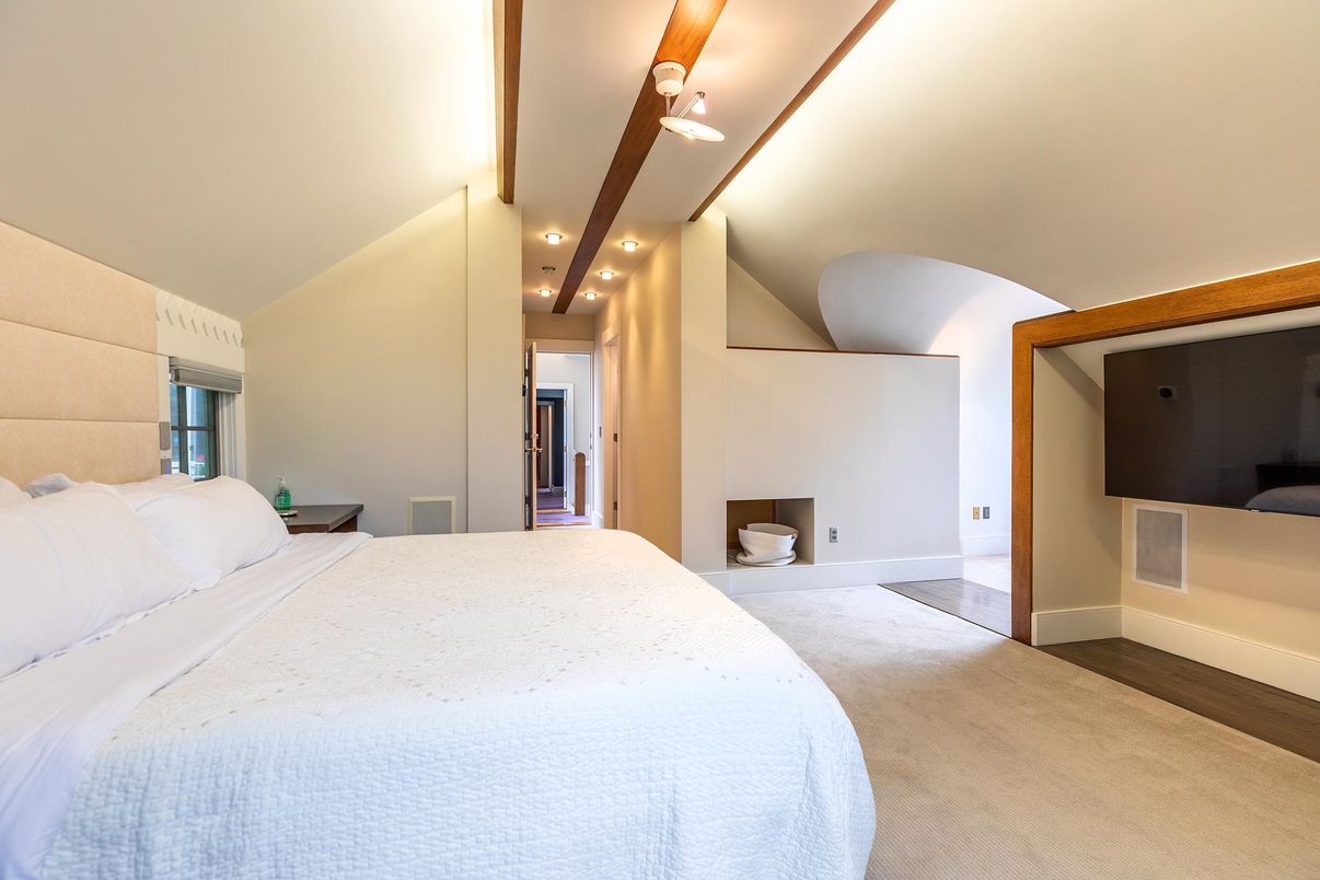 Bedroom, Fireplace, Interior, Recessed Lighting