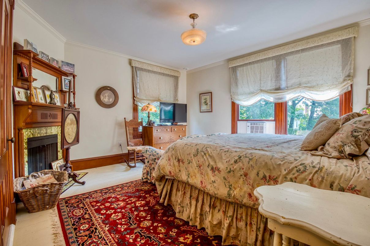 Bedroom, Fireplace, Interior