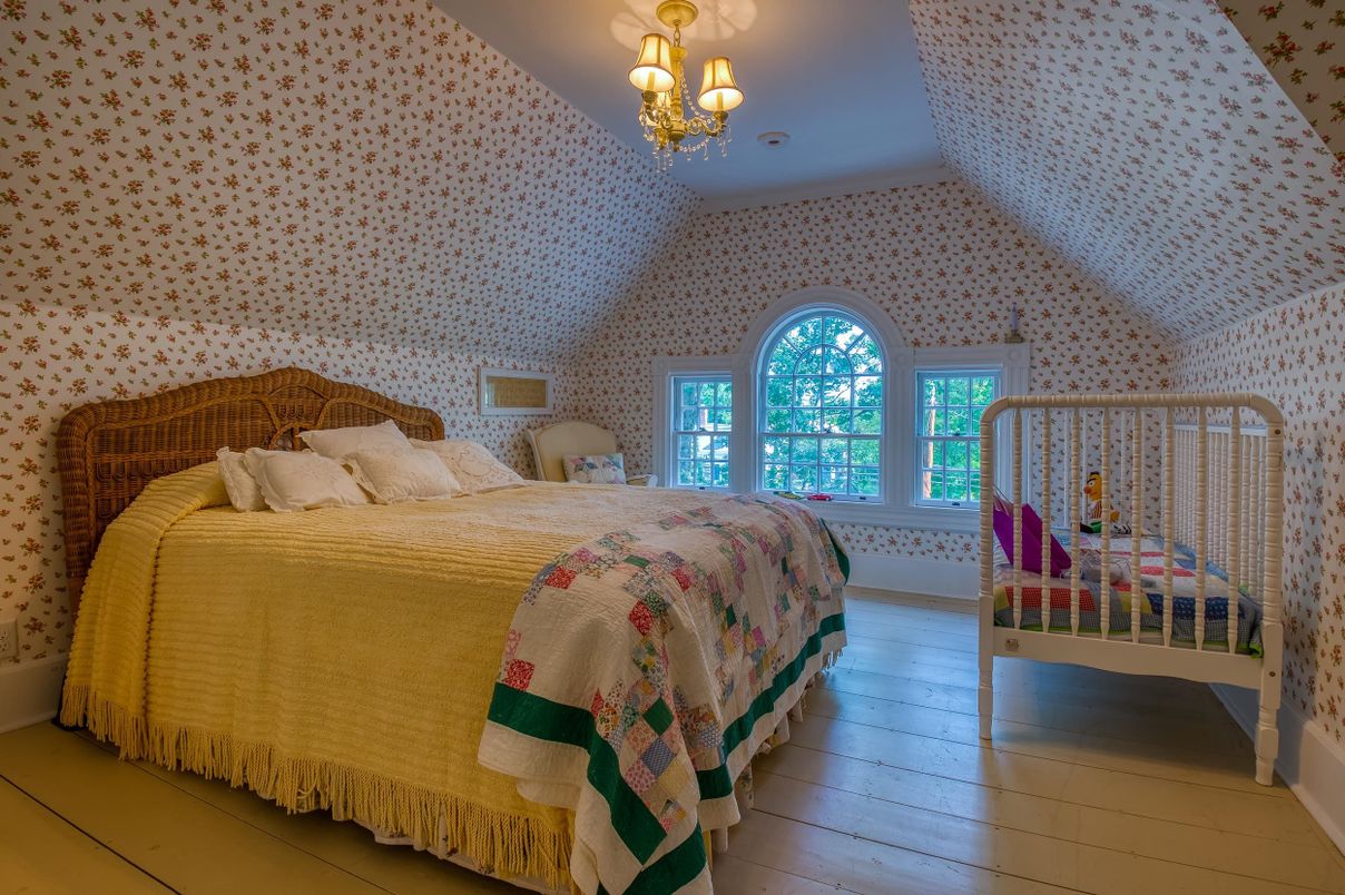 Bedroom, Chandelier, Interior, Wood Texture Flooring