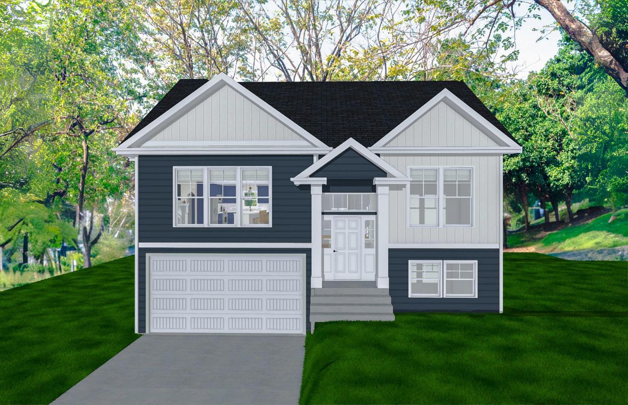Attached, Exterior, Facade, Raised Ranch