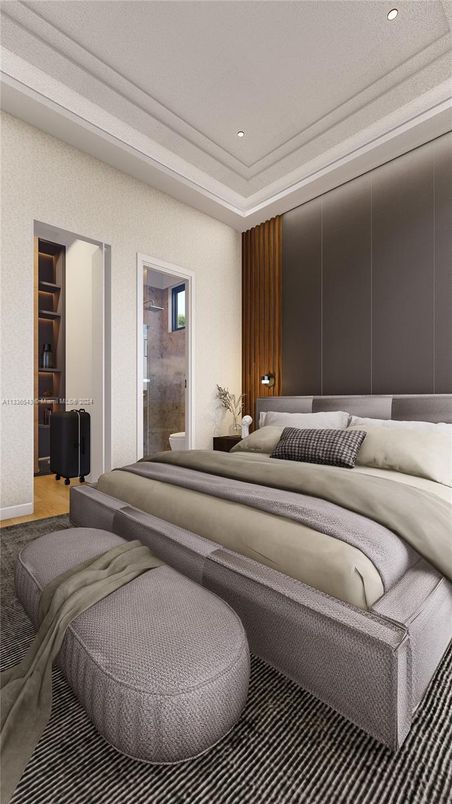 Bedroom, Interior, Recessed Lighting