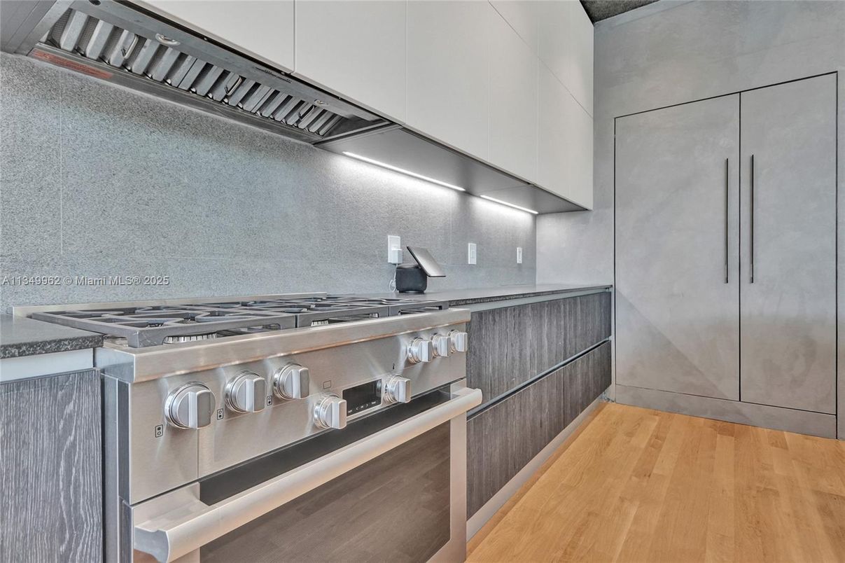 Interior, Kitchen, Stainless Steel Appliances, Wood Texture Flooring