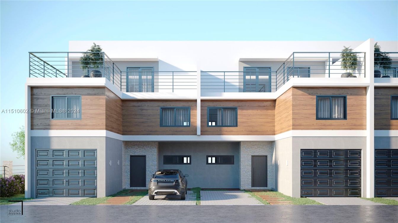 Attached, Exterior, Facade, Modern