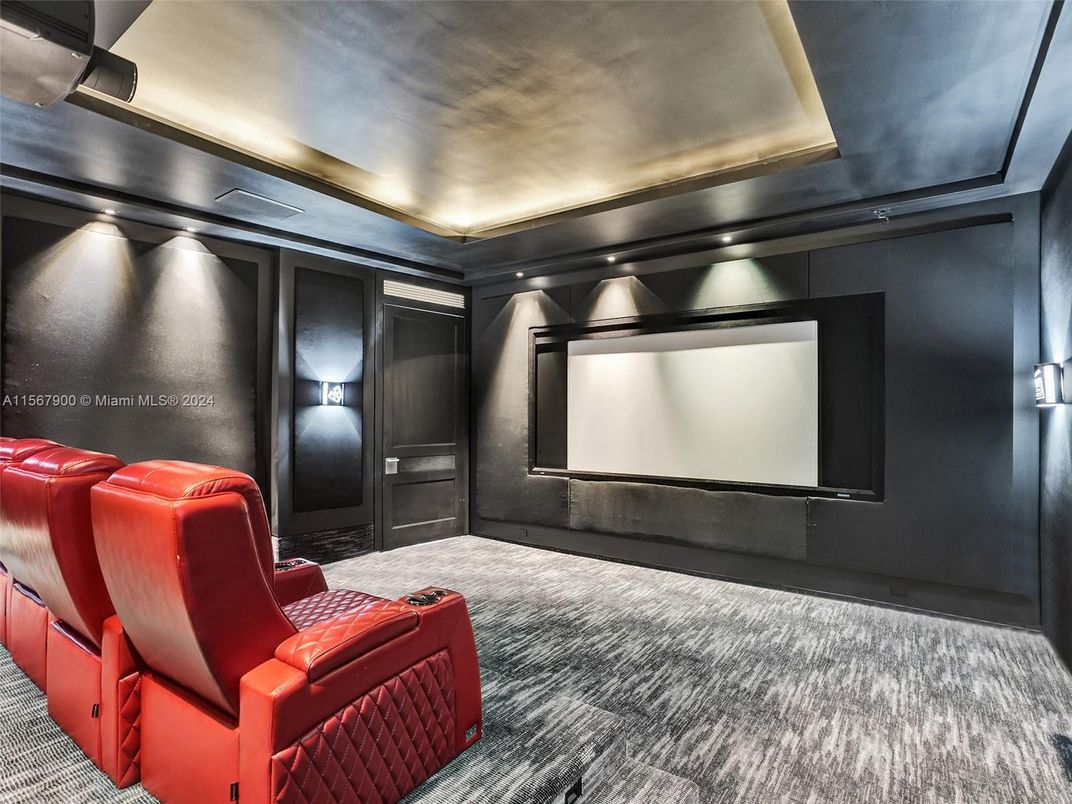 Home Theatre Room, Interior, Projection Screen, Recessed Lighting, Theatre Room