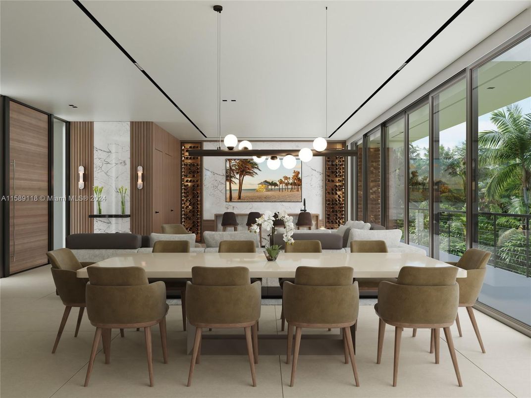 Dining room, Interior, Living room, Pendant Lights