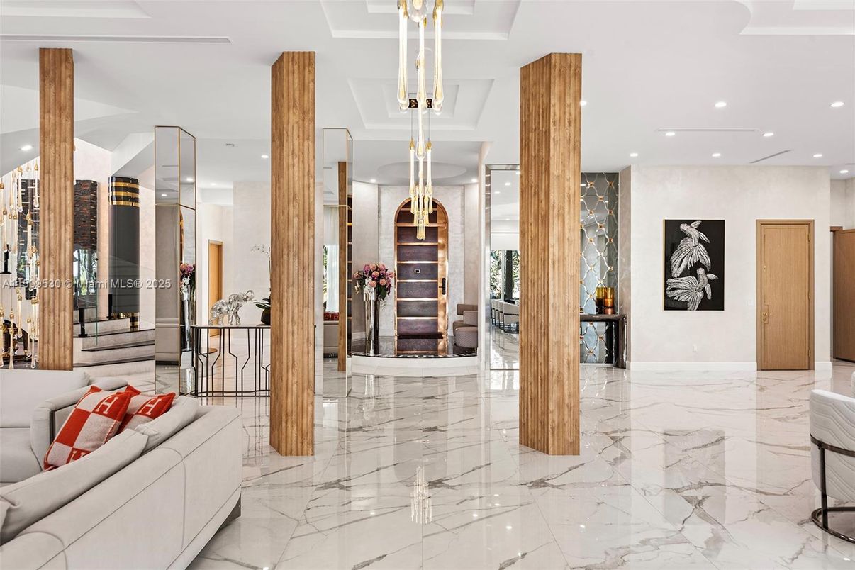 Interior, Living room, Marble, Recessed Lighting