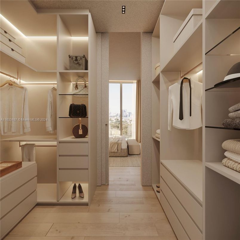 Interior, Walk-in Closets, Wood Texture Flooring