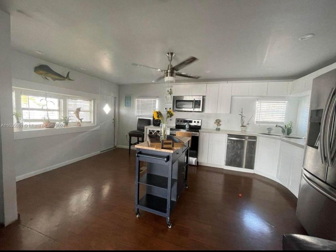 Interior, Kitchen, Stainless Steel Appliances, Wood Texture Flooring