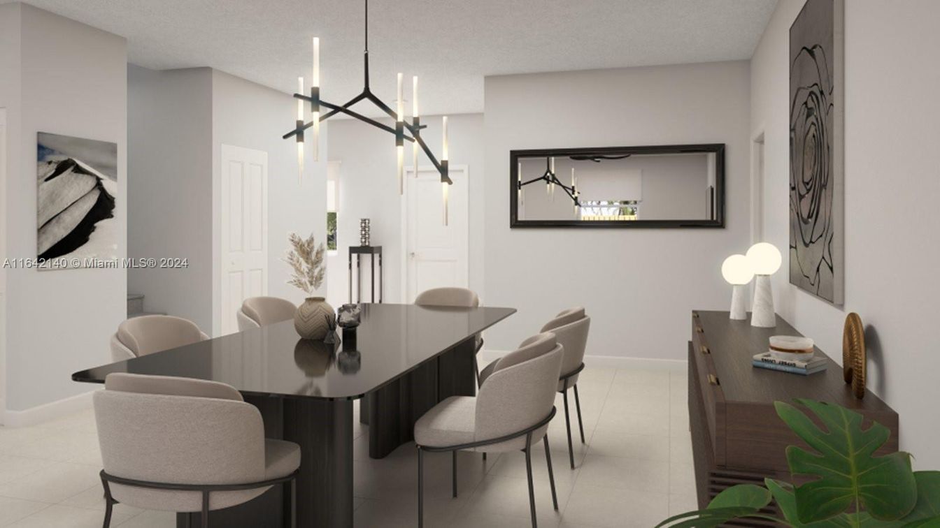 Dining room, Interior, Pendant Lights