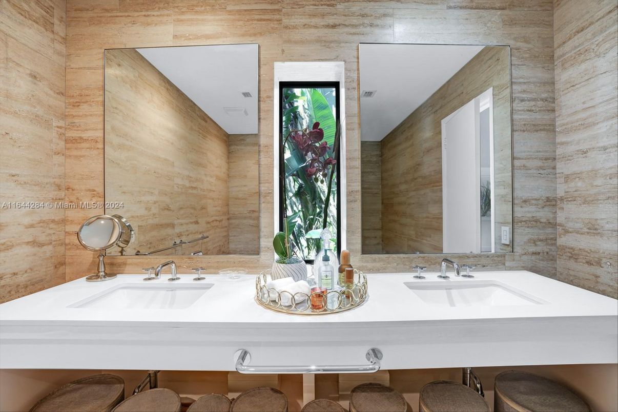 Bathroom, Dual Sink Vanities, Interior, Wooden Walls
